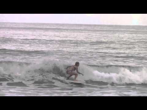 Bikini Clad Aussie Girl Surfing Costa Rica